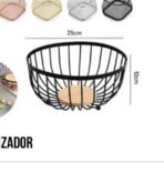 Fruteira Aramado Mdf Cozinha Cestos Preto Decorativo - Imagem 6