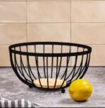 Fruteira Aramado Mdf Cozinha Cestos Preto Decorativo