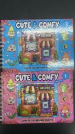 Livro de Colorir Cute & Comfy Edição Especial Capa Dura Holográfica Proteção Acetato Perfeito