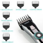Cortador de Cabelo Profissional  Base de Carregamento Kit 6 Pentes Azul Sem fio - Imagem 2