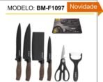 Jogo De Facas Inox 6 Peças Antiaderente Preto - Imagem 3