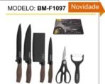 Jogo De Facas Inox 6 Peças Antiaderente Preto - Imagem 2