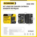 Kit jogo chave de catraca soquete 95 peças - Imagem 3