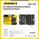 Kit jogo chave de catraca soquete 95 peças - Imagem 2