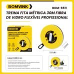 Trena Fita Métrica Profissional C/ Fibra De Vidro Flexível 30m BOMVINK BOM-6511