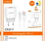 Kit Carregador Turbo 4.0 30W Fonte C Bivolt+Cabo 6.1A - Imagem 3