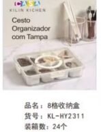 Cesto organizador com tampa | 8 gavetinhas - Imagem 3