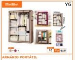 Guarda roupa cabideiro portatil prateleiras dobravel armario - Imagem 3