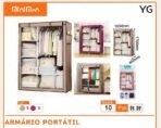 Guarda roupa cabideiro portatil prateleiras dobravel armario - Imagem 2