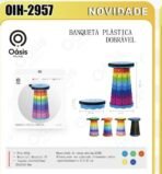 Banco Retrátil Colorido Portátil Multiuso Altura Ajustável - Imagem 3