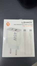 Carregador de Celular Turbo 45W PD USB com cabo Type-C 1 Metro LEHMOX - LE-407 A+C - Imagem 5