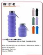 Garrafa Esportiva Dobrável 500ml Silicone