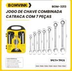 Jogo de chave combinada com catraca 8 a 19 mm com 7 peças | BOM-3213 - Imagem 3