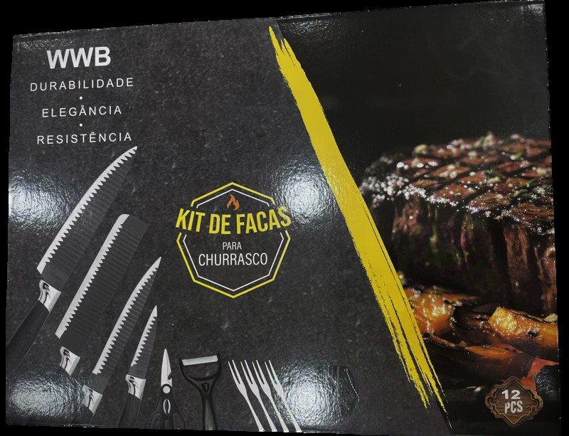 Kit Facas De Churrasco Antiaderente Corte Navalha Presente | 12 pçs