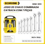 Jogo de chave combinada com catraca 8 a 19 mm com 7 peças | BOM-3213 - Imagem 2
