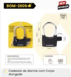 Cadeado com Alarme Antifurto - 3 chaves - BOM-2606 - Imagem 6