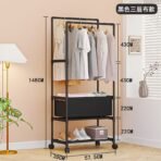 Arara Cabideiro Para Roupa Cabides Sapateira Multiuso - Preto - Imagem 3